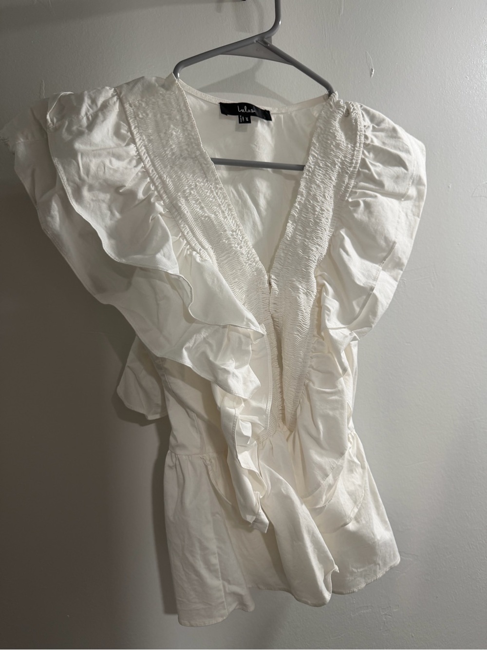 Lulu's In A Ruffle White Ruffled Hook and Eye Top - Picture 2 of 12